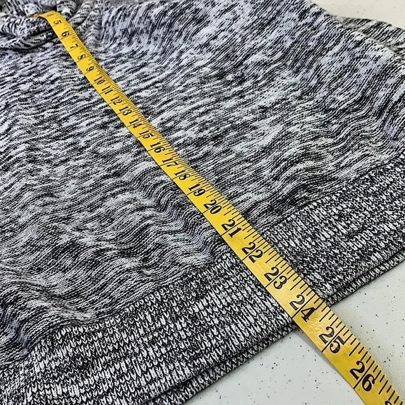 EXPRESS Long Sleeve Shawl Collar Knit Sweater Pullover Women Size S Marled Gray - Picture 9 of 11